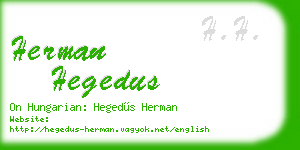 herman hegedus business card